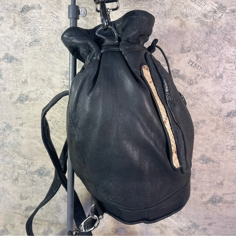 Khirma Eliazov Sinclair Exotic Stingray & Python Leather Convertible Backpack
